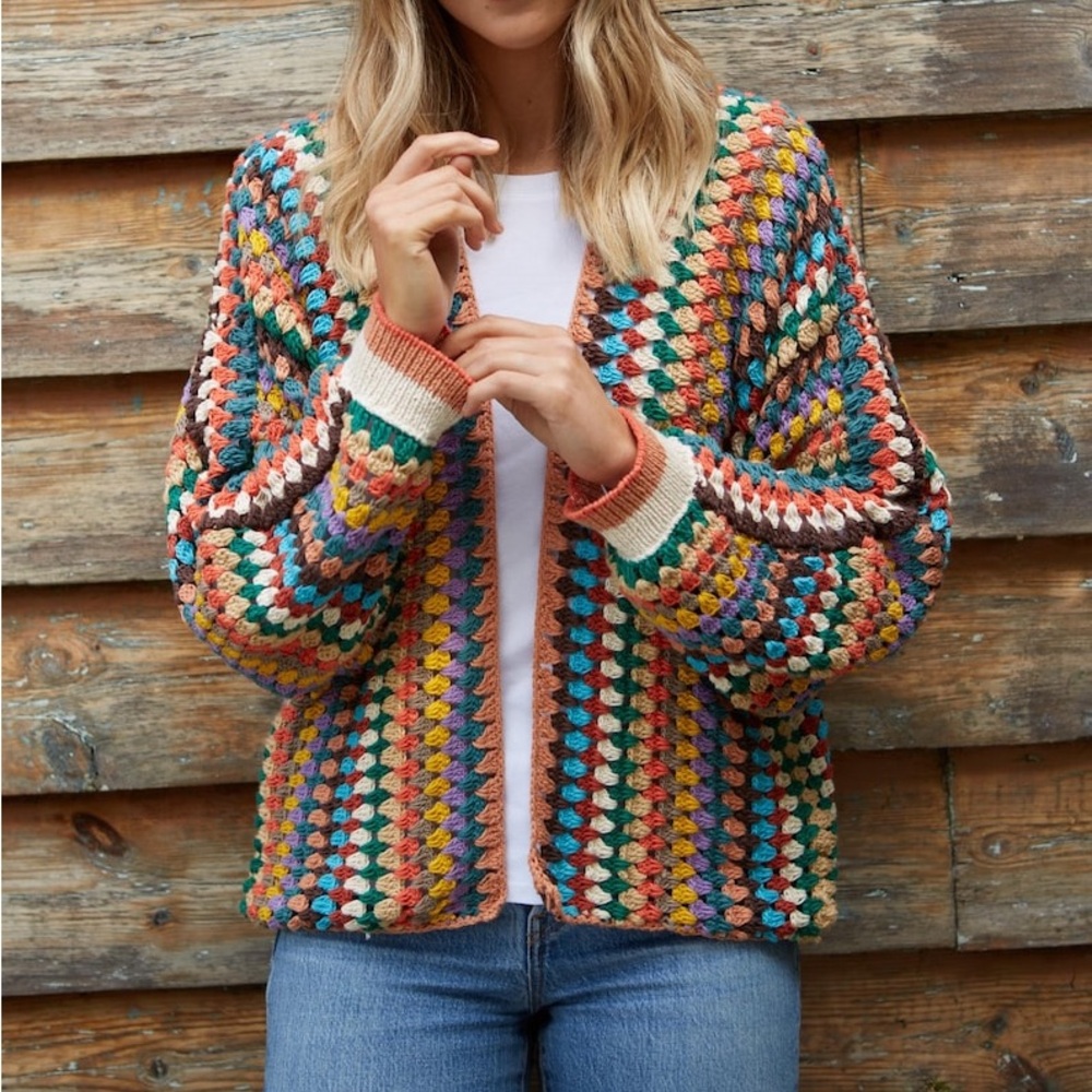 PACHAMAMA Yucatan Cotton Cardigan Women’s Medium Handmade